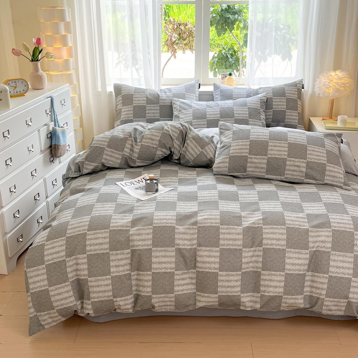 91家纺网 家纺一手货源 找家纺 涵宸家纺 2025新款原棉加厚磨毛印花四件套 纬象