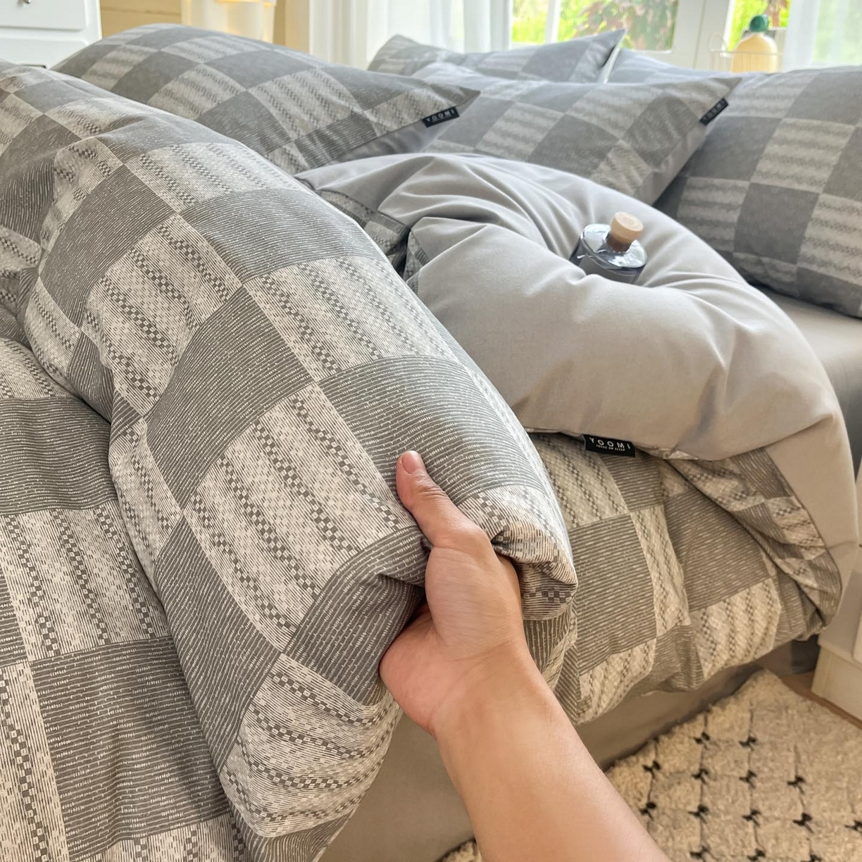 91家纺网 家纺一手货源 找家纺 涵宸家纺 2025新款原棉加厚磨毛印花四件套 纬象