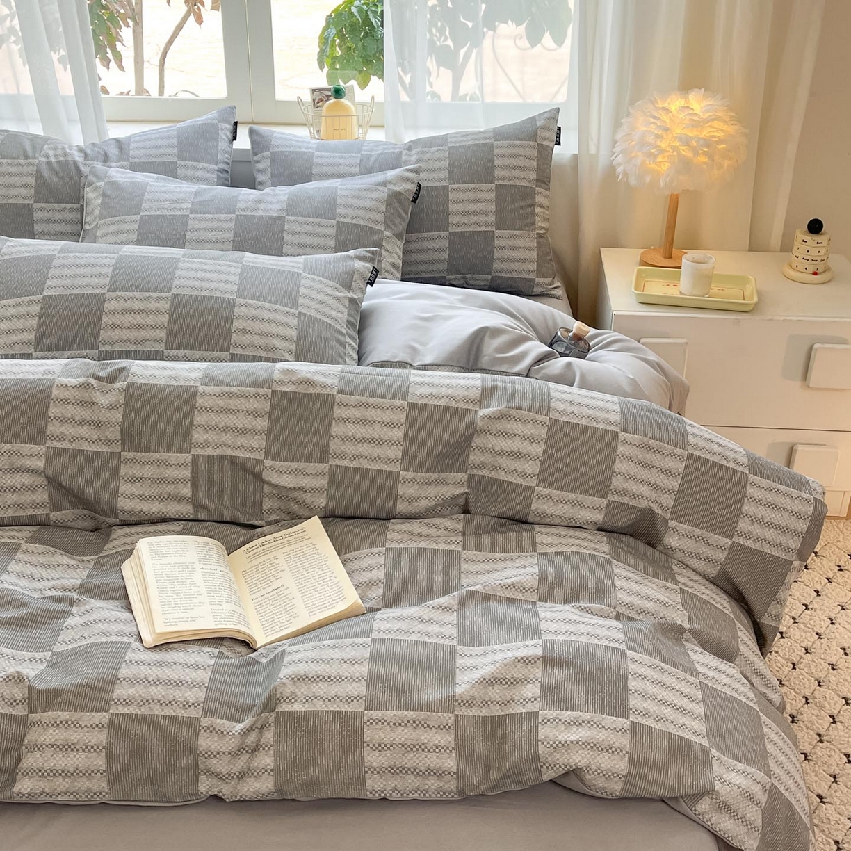 91家纺网 家纺一手货源 找家纺 涵宸家纺 2025新款原棉加厚磨毛印花四件套 纬象