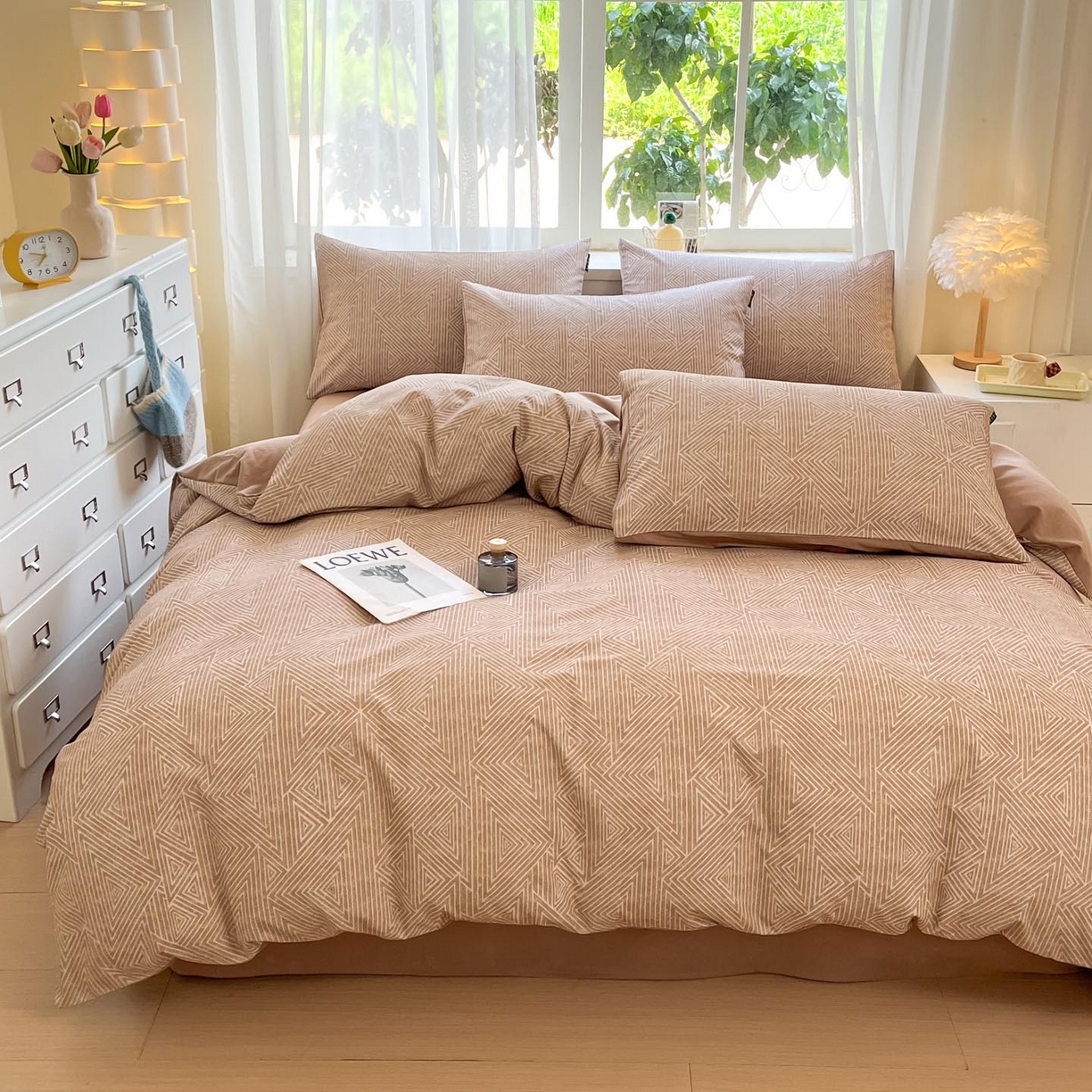 91家纺网 家纺一手货源 找家纺 涵宸家纺 2025新款原棉加厚磨毛印花四件套 无遇