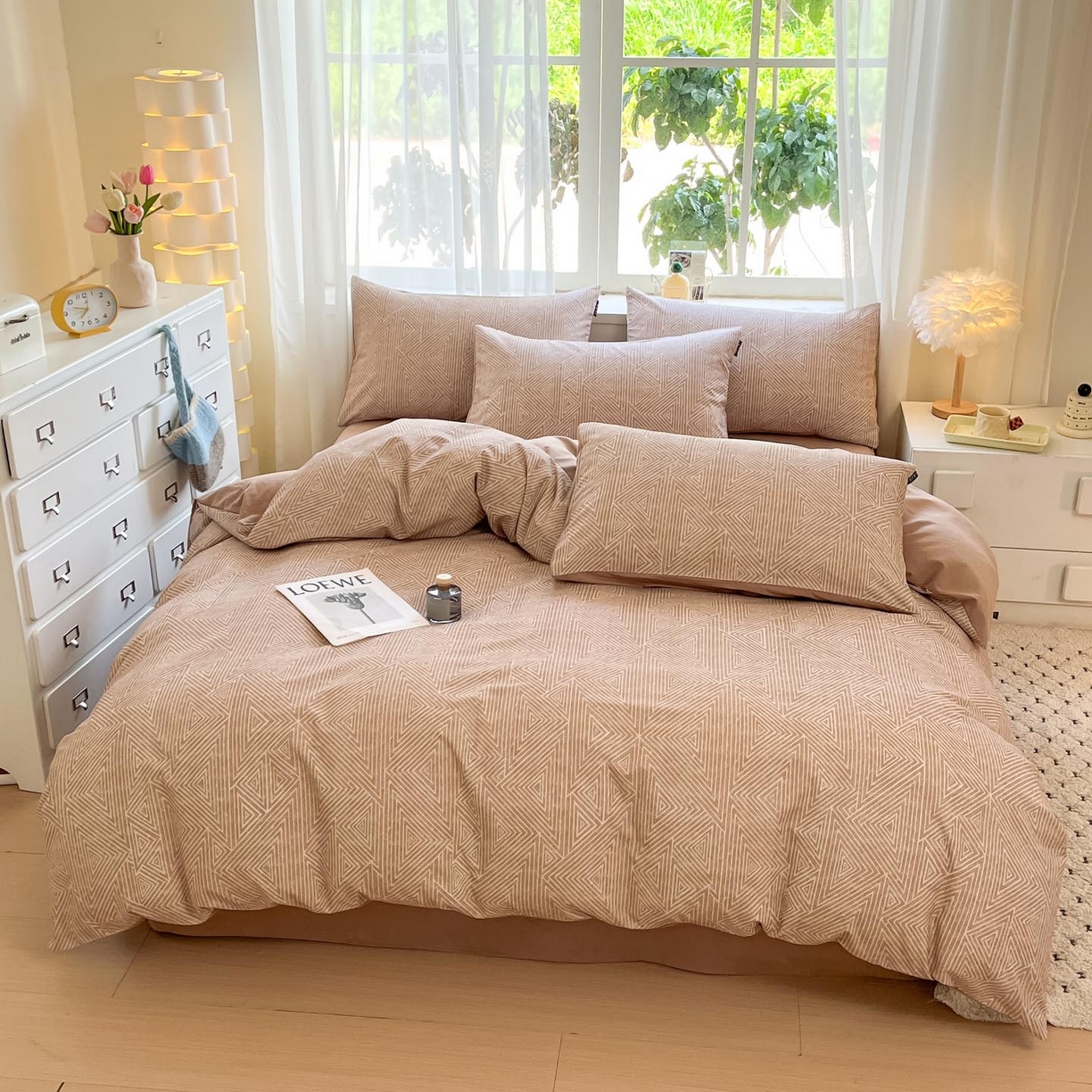 91家纺网 家纺一手货源 找家纺 涵宸家纺 2025新款原棉加厚磨毛印花四件套 无遇