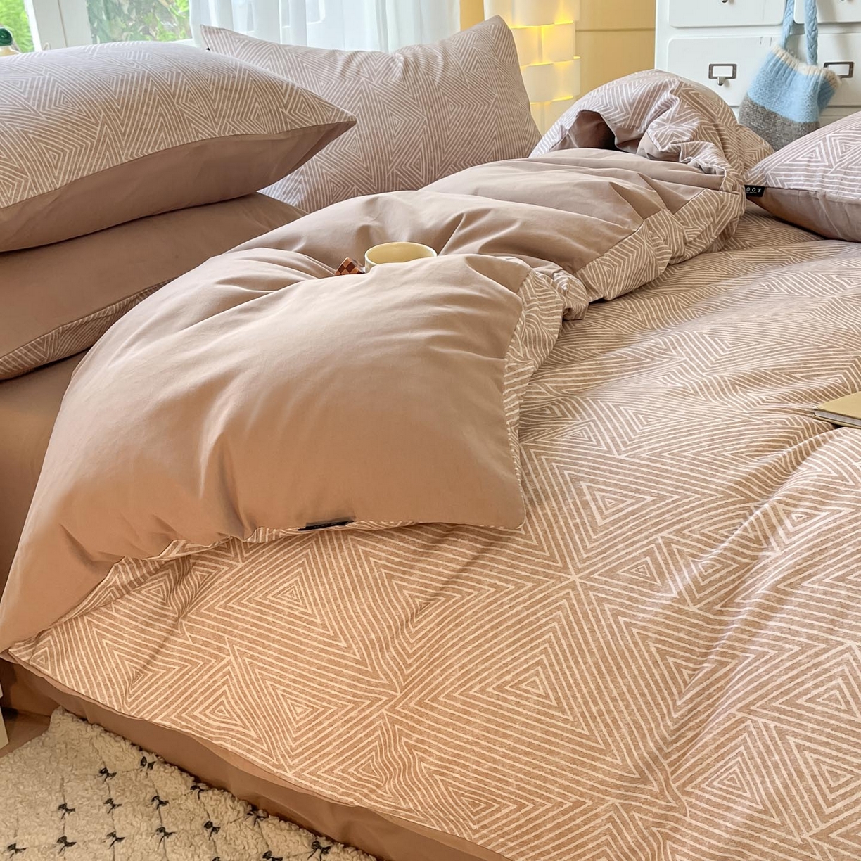 91家纺网 家纺一手货源 找家纺 涵宸家纺 2025新款原棉加厚磨毛印花四件套 无遇