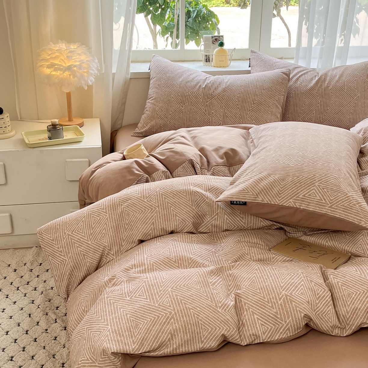 91家纺网 家纺一手货源 找家纺 涵宸家纺 2025新款原棉加厚磨毛印花四件套 无遇