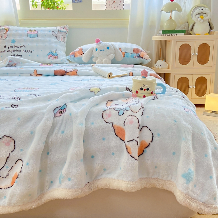 91家纺网 家纺一手货源 找家纺 耐思家纺 2025新款泡泡牛奶绒印花单床单单品床单床单单件 泡泡-宠物聚会