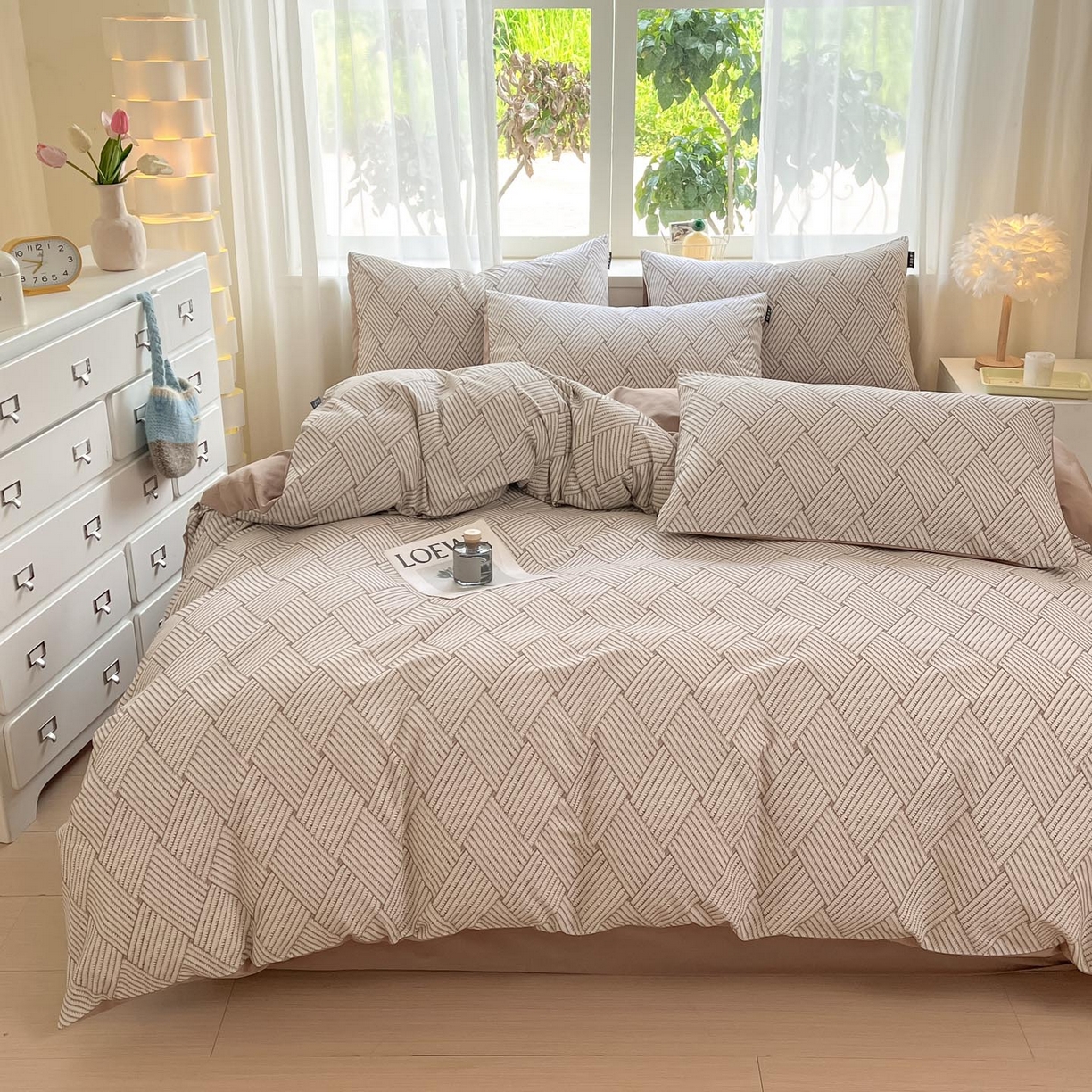 91家纺网 家纺一手货源 找家纺 涵宸家纺 2025新款原棉加厚磨毛印花四件套 渊默