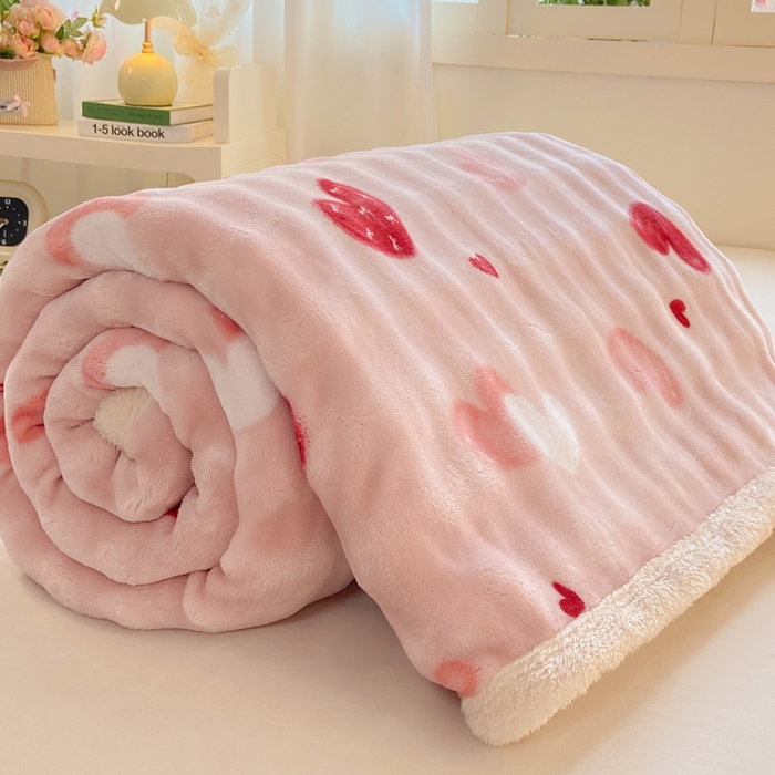 91家纺网 家纺一手货源 找家纺 耐思家纺 2025新款泡泡牛奶绒印花单床单单品床单床单单件 泡泡-甜心粉