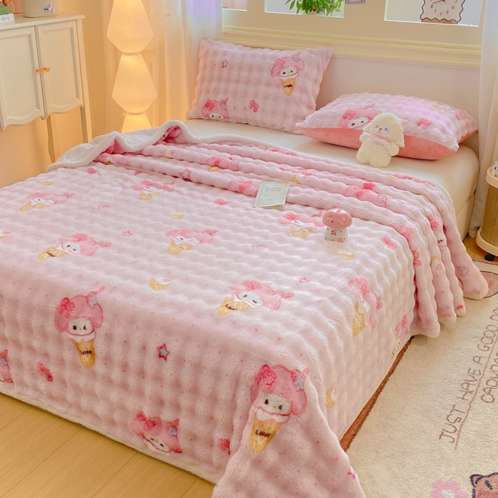 耐思家纺 2025新款泡泡牛奶绒印花单床单单品床单床单单件 泡泡-美乐迪