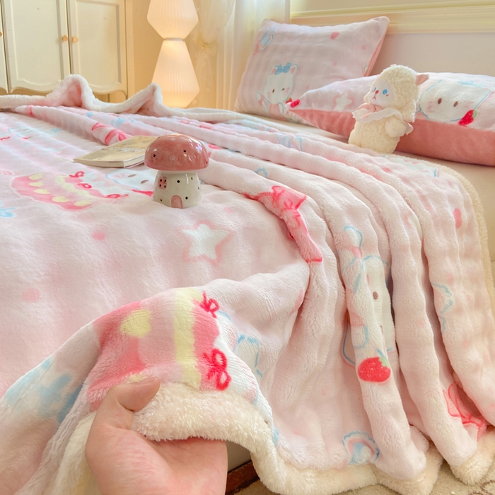 91家纺网 家纺一手货源 找家纺 耐思家纺 2025新款泡泡牛奶绒印花单床单单品床单床单单件 泡泡-KT 猫