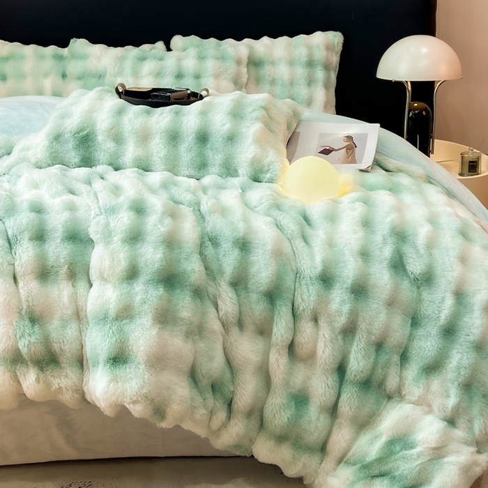 91家纺网 家纺一手货源 找家纺 （总）耐思家纺 2025新款泡泡牛奶绒纯色四件套