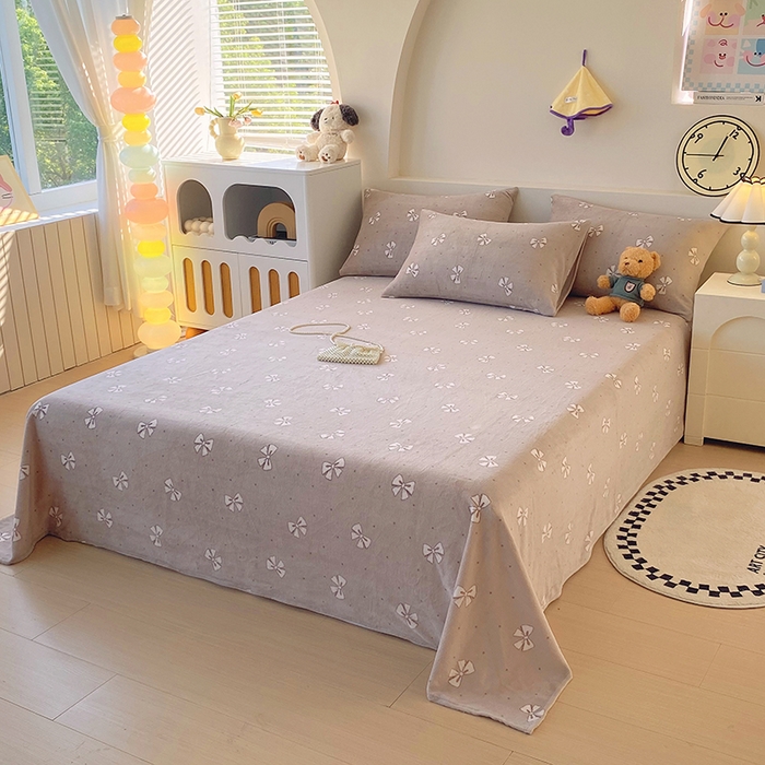 91家纺网 家纺一手货源 找家纺 （总）艾橙家纺 2025秋冬新款高克重牛奶绒印花床单单品床单床单单件