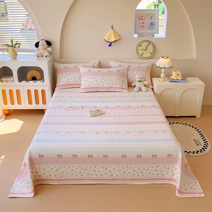 91家纺网 家纺一手货源 找家纺 （总）艾橙家纺 2025秋冬新款高克重牛奶绒印花床单单品床单床单单件