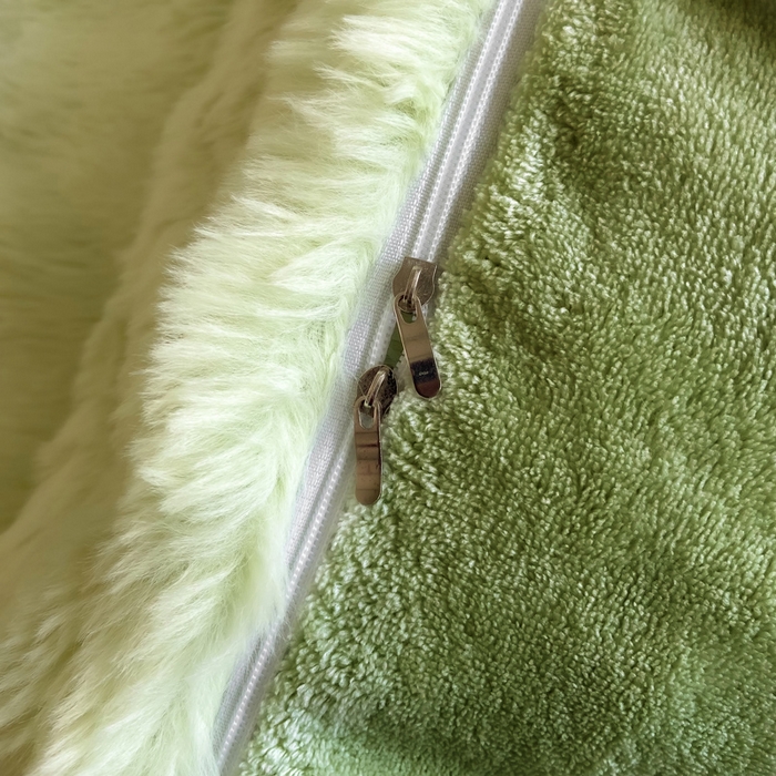 91家纺网 家纺一手货源 找家纺 耐思家纺 2025新款泡泡牛奶绒纯色四件套 泡泡 淡雅绿