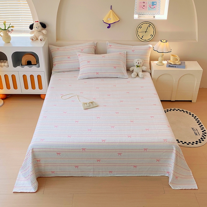 艾橙家纺 2025秋冬新款高克重牛奶绒印花床单单品床单床单单件 彩虹旋律