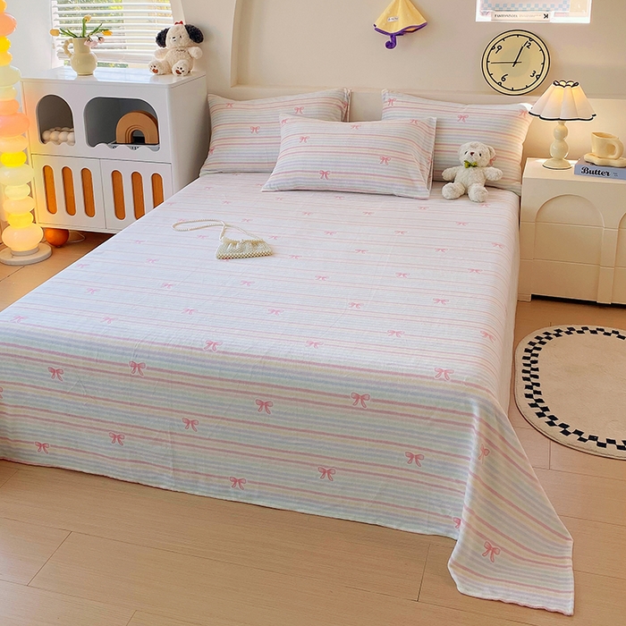 91家纺网 家纺一手货源 找家纺 艾橙家纺 2025秋冬新款高克重牛奶绒印花床单单品床单床单单件 彩虹旋律