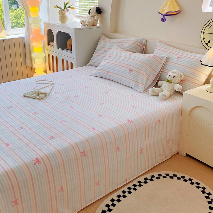 91家纺网 家纺一手货源 找家纺 艾橙家纺 2025秋冬新款高克重牛奶绒印花床单单品床单床单单件 彩虹旋律