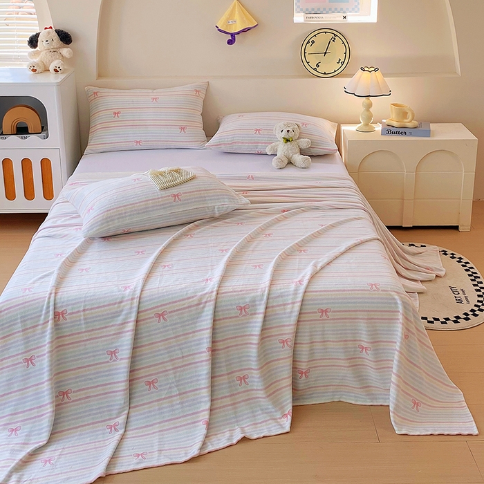 91家纺网 家纺一手货源 找家纺 艾橙家纺 2025秋冬新款高克重牛奶绒印花床单单品床单床单单件 彩虹旋律