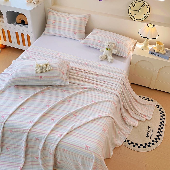 91家纺网 家纺一手货源 找家纺 艾橙家纺 2025秋冬新款高克重牛奶绒印花床单单品床单床单单件 彩虹旋律