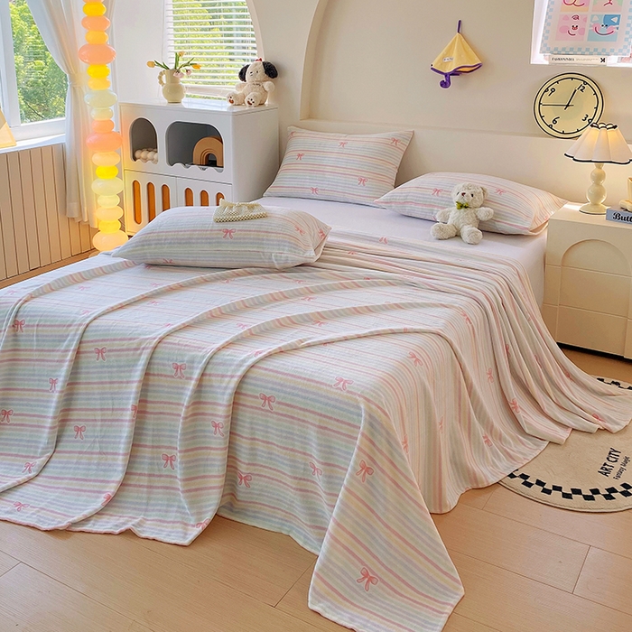 91家纺网 家纺一手货源 找家纺 艾橙家纺 2025秋冬新款高克重牛奶绒印花床单单品床单床单单件 彩虹旋律