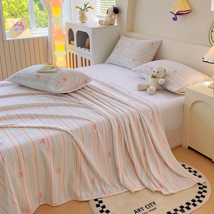 91家纺网 家纺一手货源 找家纺 艾橙家纺 2025秋冬新款高克重牛奶绒印花床单单品床单床单单件 彩虹旋律