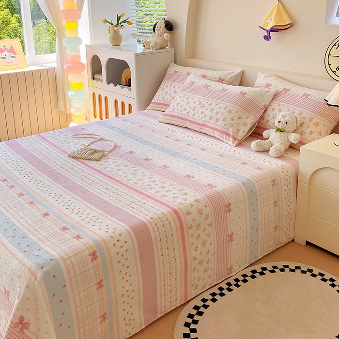 91家纺网 家纺一手货源 找家纺 艾橙家纺 2025秋冬新款高克重牛奶绒印花床单单品床单床单单件 春色结语