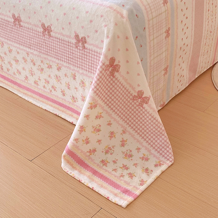 91家纺网 家纺一手货源 找家纺 艾橙家纺 2025秋冬新款高克重牛奶绒印花床单单品床单床单单件 春色结语