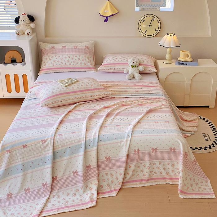 91家纺网 家纺一手货源 找家纺 艾橙家纺 2025秋冬新款高克重牛奶绒印花床单单品床单床单单件 春色结语