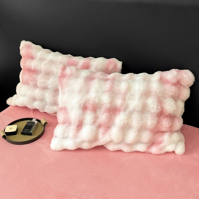 91家纺网 家纺一手货源 找家纺 耐思家纺 2025新款泡泡牛奶绒纯色四件套 炫彩 胭脂粉