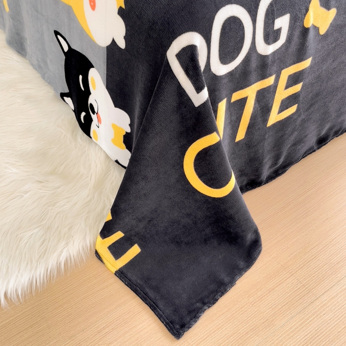 91家纺网 家纺一手货源 找家纺 艾橙家纺 2025秋冬新款高克重牛奶绒印花床单单品床单床单单件 柯基