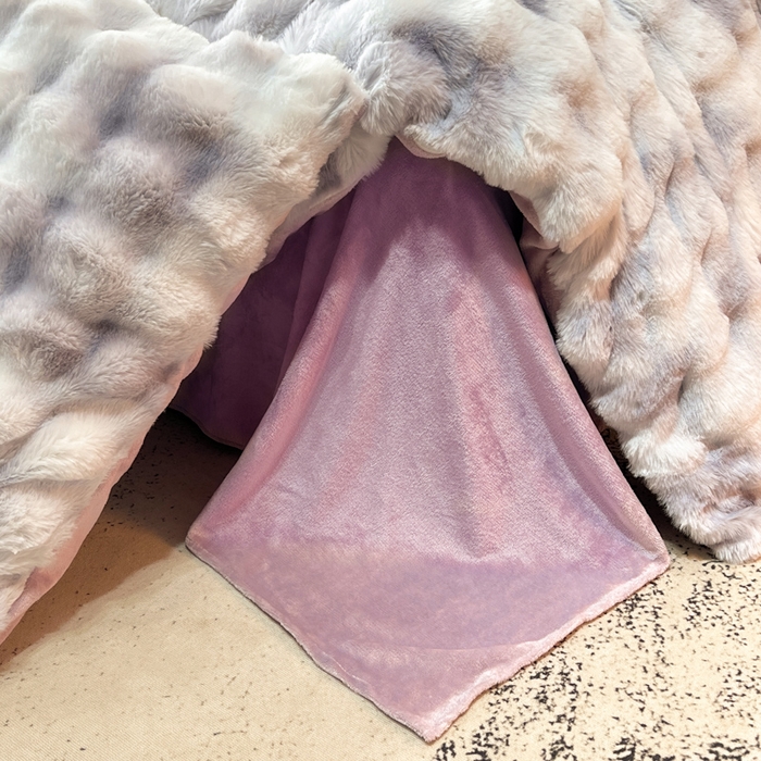 91家纺网 家纺一手货源 找家纺 耐思家纺 2025新款泡泡牛奶绒纯色四件套 炫彩 雾灰紫