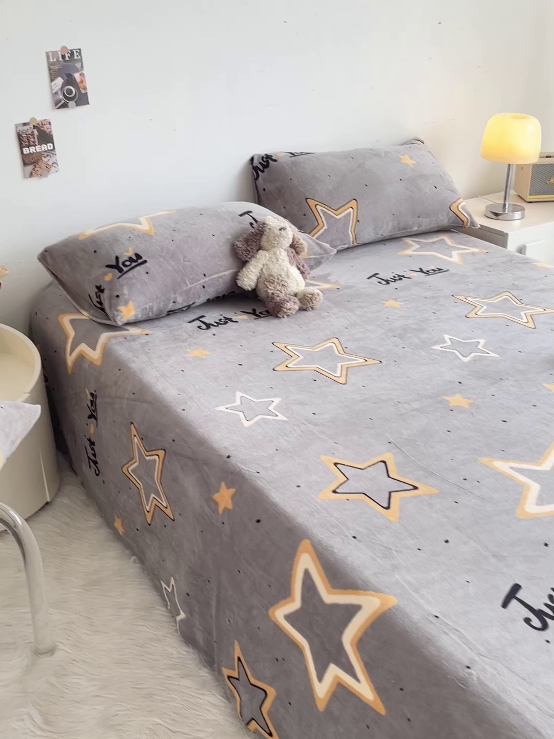 91家纺网 家纺一手货源 找家纺 艾橙家纺 2025秋冬新款高克重牛奶绒印花床单单品床单床单单件 浪漫星海