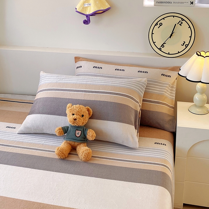 91家纺网 家纺一手货源 找家纺 艾橙家纺 2025秋冬新款高克重牛奶绒印花床单单品床单床单单件 米兰风尚-咖