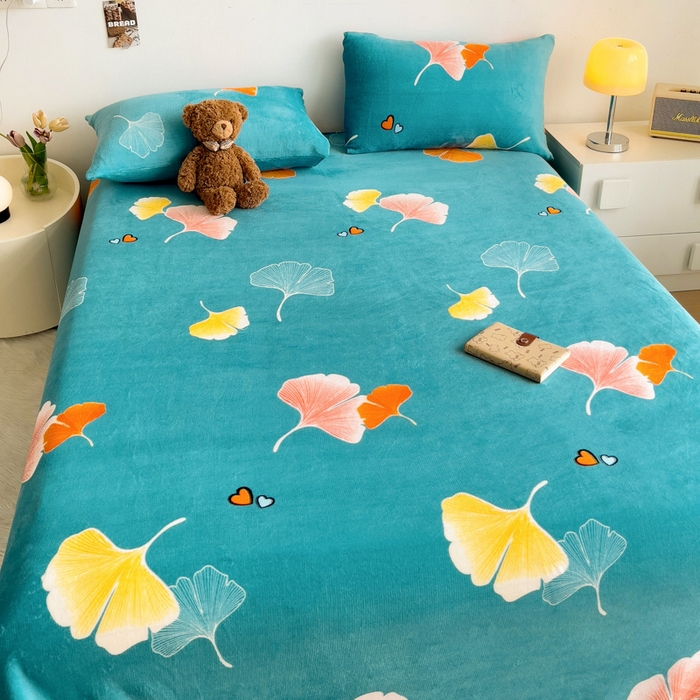 91家纺网 家纺一手货源 找家纺 艾橙家纺 2025秋冬新款高克重牛奶绒印花床单单品床单床单单件 晚秋