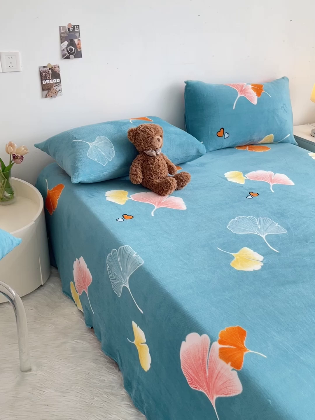 91家纺网 家纺一手货源 找家纺 艾橙家纺 2025秋冬新款高克重牛奶绒印花床单单品床单床单单件 晚秋