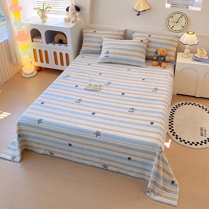 91家纺网 家纺一手货源 找家纺 艾橙家纺 2025秋冬新款高克重牛奶绒印花床单单品床单床单单件 星动旋律