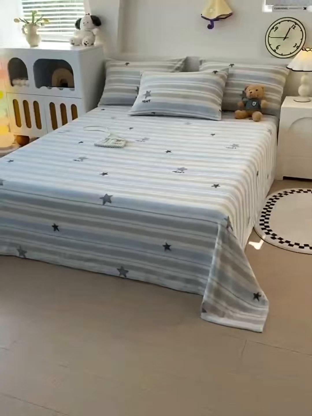 91家纺网 家纺一手货源 找家纺 艾橙家纺 2025秋冬新款高克重牛奶绒印花床单单品床单床单单件 星动旋律