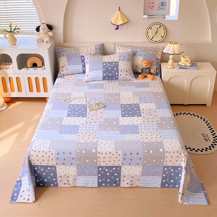 艾橙家纺 2025秋冬新款高克重牛奶绒印花床单单品床单床单单件 星河