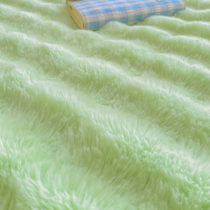 91家纺网 家纺一手货源 找家纺 耐思家纺 2025新款泡泡牛奶绒纯色单品床笠床笠单件 泡泡 淡雅绿