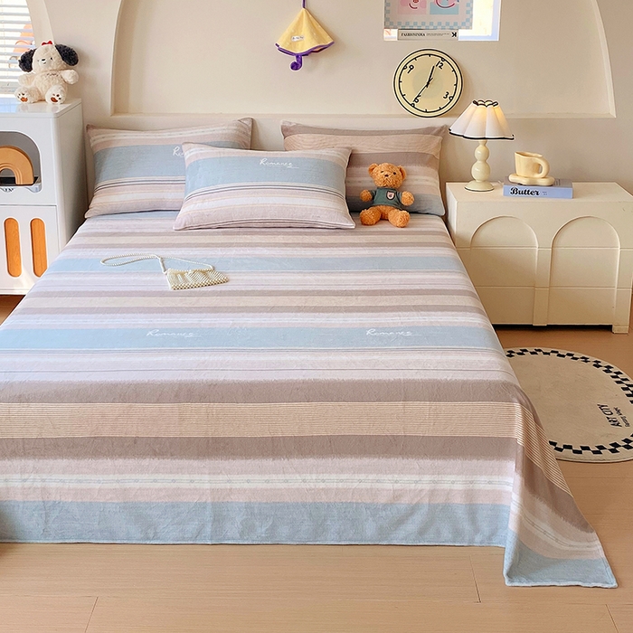 91家纺网 家纺一手货源 找家纺 艾橙家纺 2025秋冬新款高克重牛奶绒印花床单单品床单床单单件 英伦之旅-兰