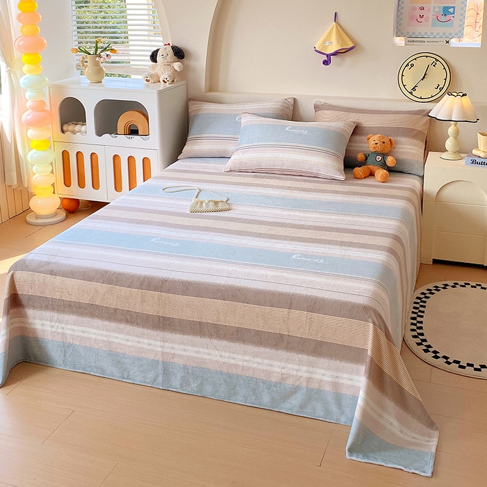 91家纺网 家纺一手货源 找家纺 艾橙家纺 2025秋冬新款高克重牛奶绒印花床单单品床单床单单件 英伦之旅-兰