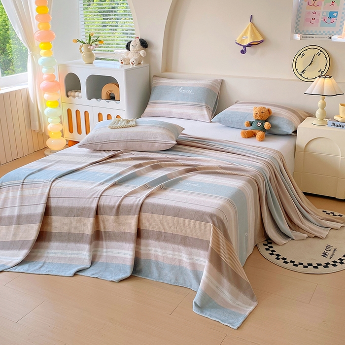 91家纺网 家纺一手货源 找家纺 艾橙家纺 2025秋冬新款高克重牛奶绒印花床单单品床单床单单件 英伦之旅-兰