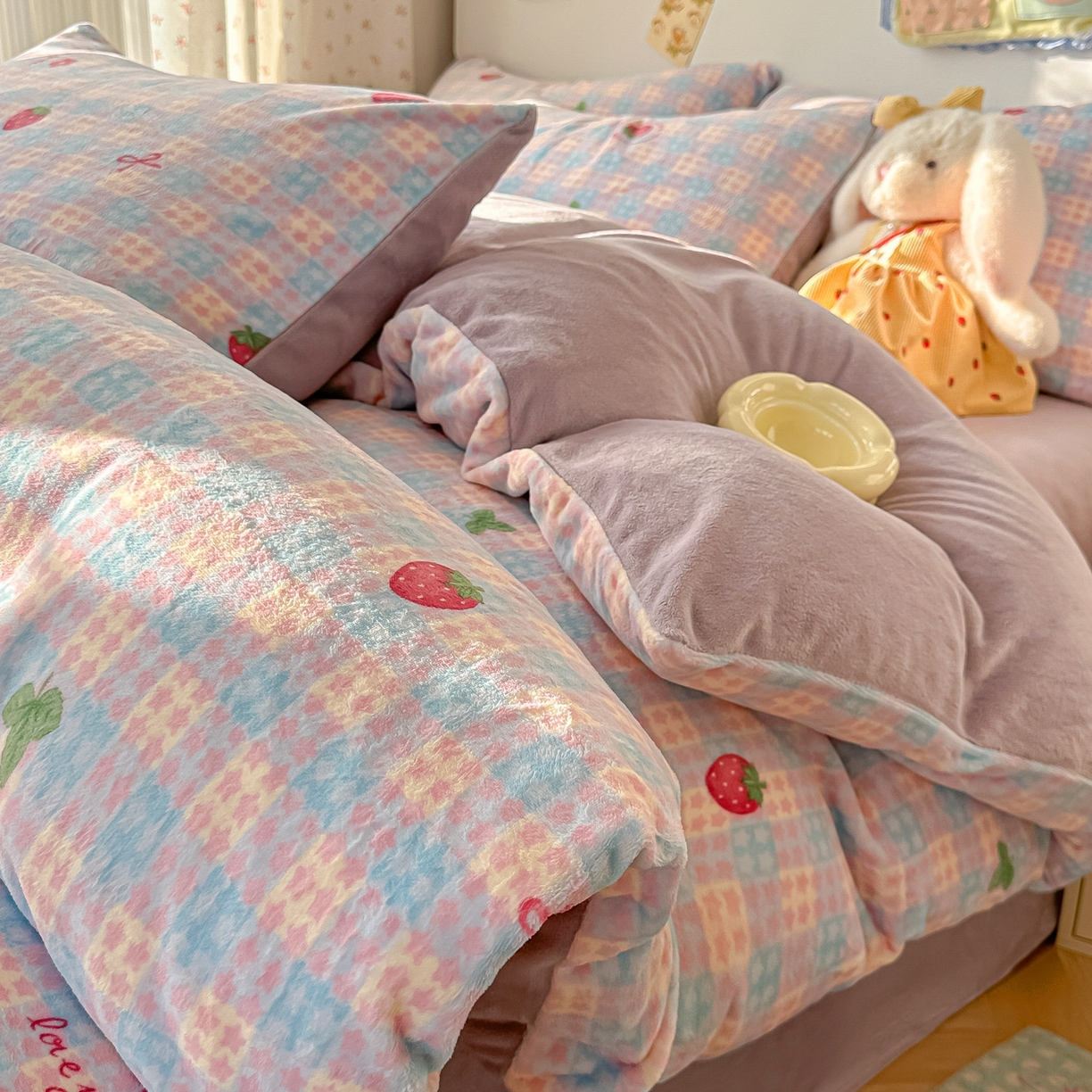 （总）韩巢家纺 2025新款高克重牛奶绒四件套冬季绒床品被套床单三件套