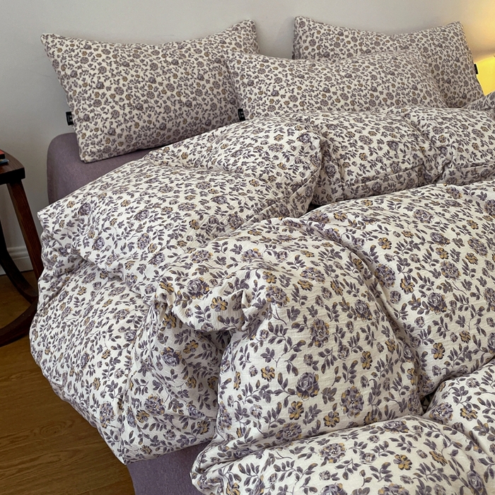 91家纺网 家纺一手货源 找家纺 （总）仟网汇 2025新款高克重亚麻复古简单款四件套