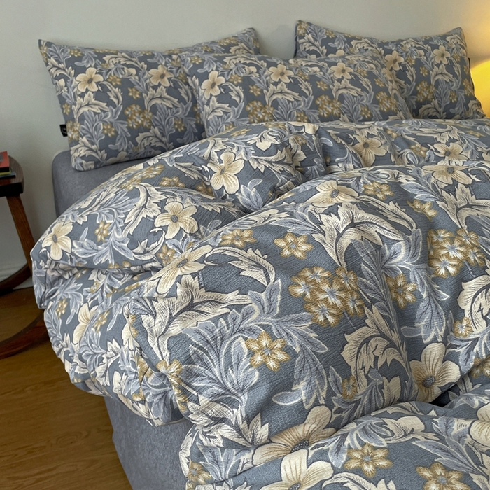 91家纺网 家纺一手货源 找家纺 （总）仟网汇 2025新款高克重亚麻复古简单款四件套