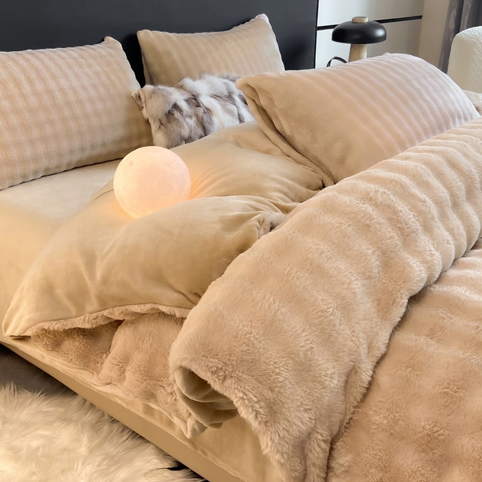 91家纺网 家纺一手货源 找家纺 （总）耐思家纺 2025新款泡泡牛奶绒纯色单品被套被套单件