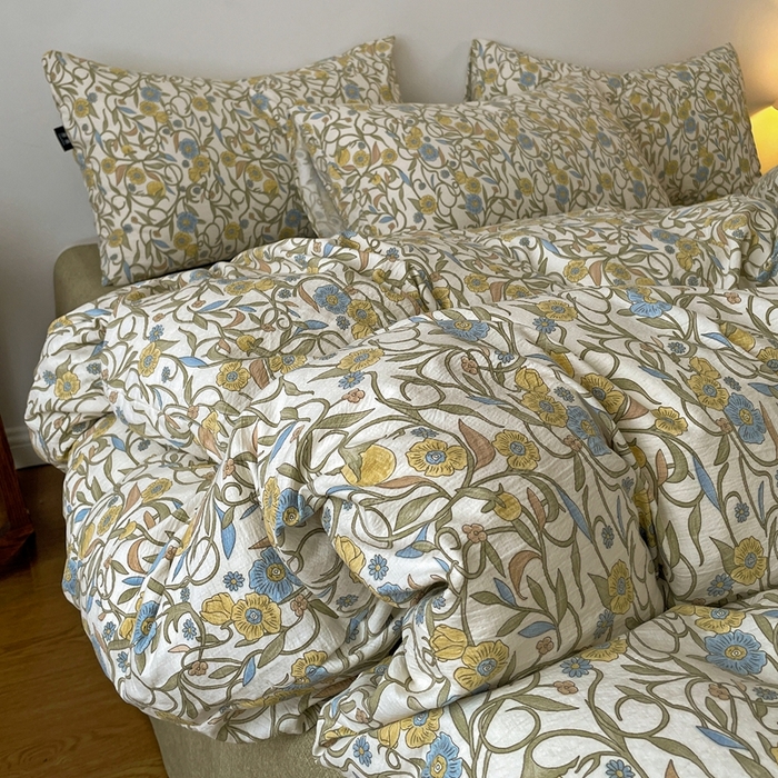 91家纺网 家纺一手货源 找家纺 （总）仟网汇 2025新款高克重亚麻复古简单款四件套