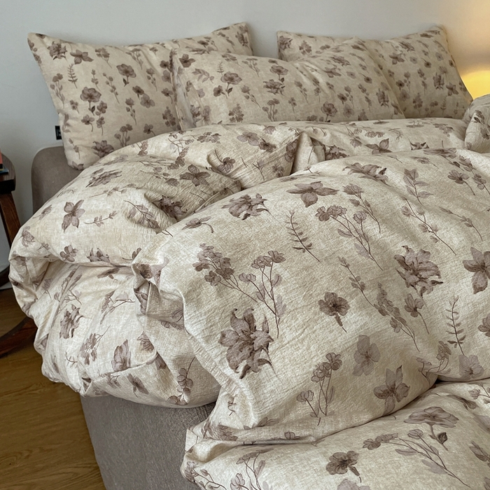 91家纺网 家纺一手货源 找家纺 （总）仟网汇 2025新款高克重亚麻复古简单款四件套