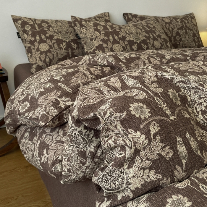 91家纺网 家纺一手货源 找家纺 （总）仟网汇 2025新款高克重亚麻复古简单款四件套