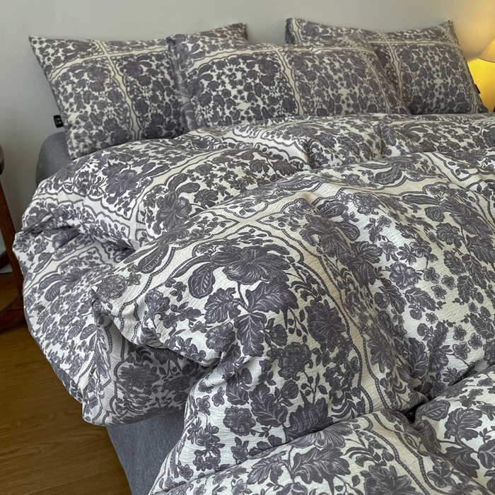 91家纺网 家纺一手货源 找家纺 （总）仟网汇 2025新款高克重亚麻复古简单款四件套