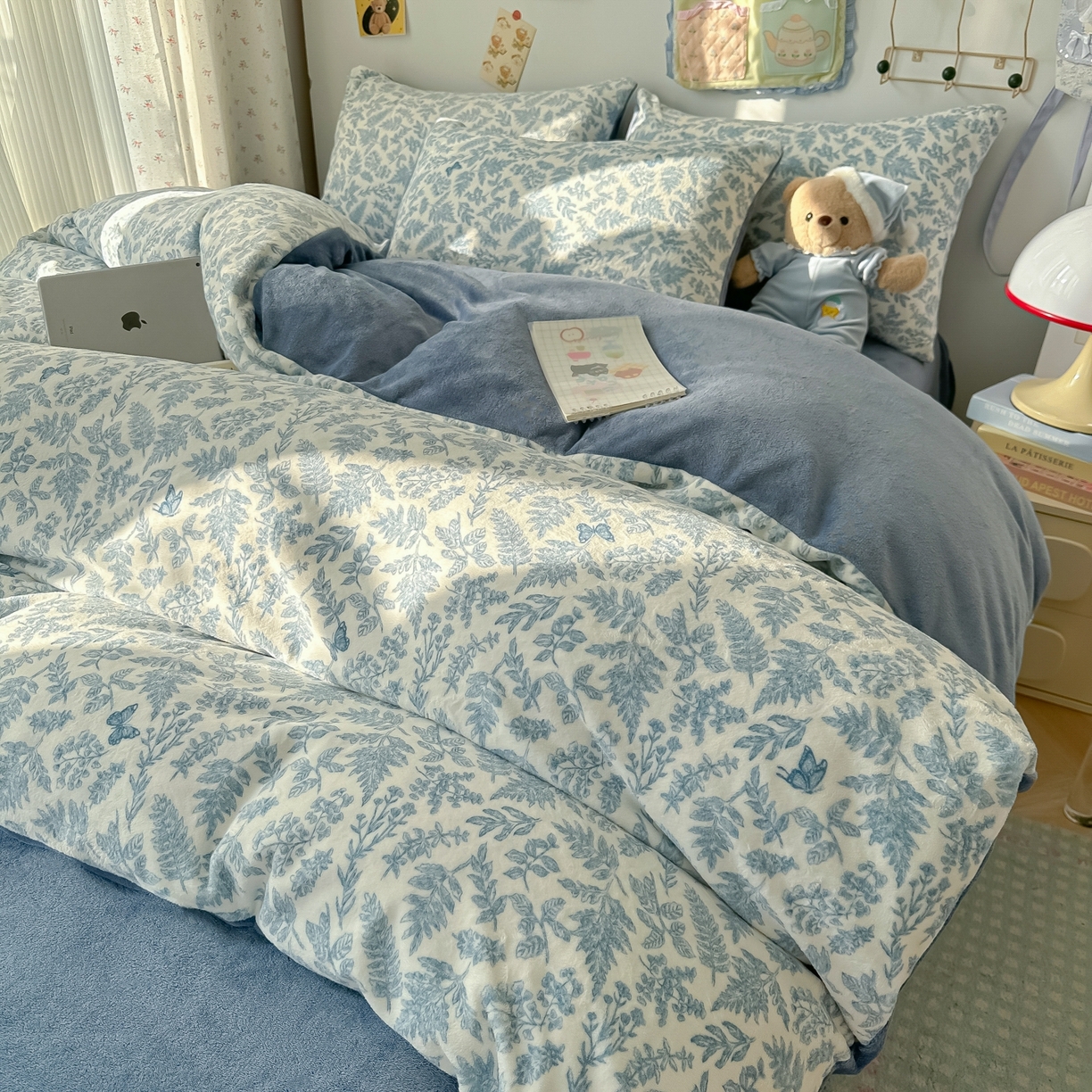 91家纺网 家纺一手货源 找家纺 韩巢家纺 2025新款高克重牛奶绒四件套冬季绒床品被套床单三件套 风沙沙