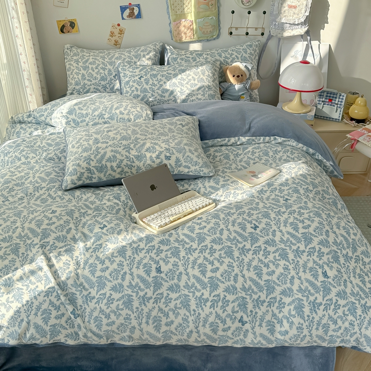 91家纺网 家纺一手货源 找家纺 韩巢家纺 2025新款高克重牛奶绒四件套冬季绒床品被套床单三件套 风沙沙